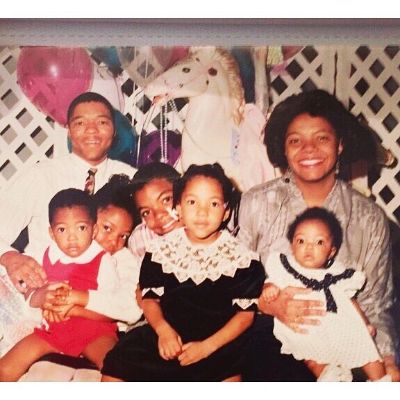 Childhood photo of Caleb Castille along with his father, Jeremiah Castille, mother, Lori Jean Flakes and all his siblings bother and sister. 